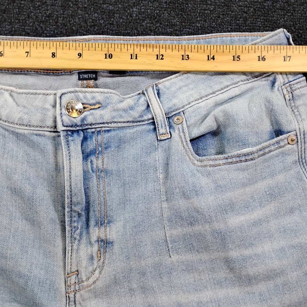 American Eagle Jeans Womens 12 Low-Rise Baggy Wide Leg Frayed Hem Stretch - Picture 3 of 10